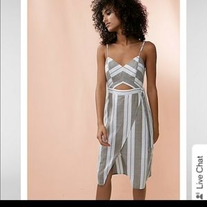 Express Linen Cut out Dress, midi length